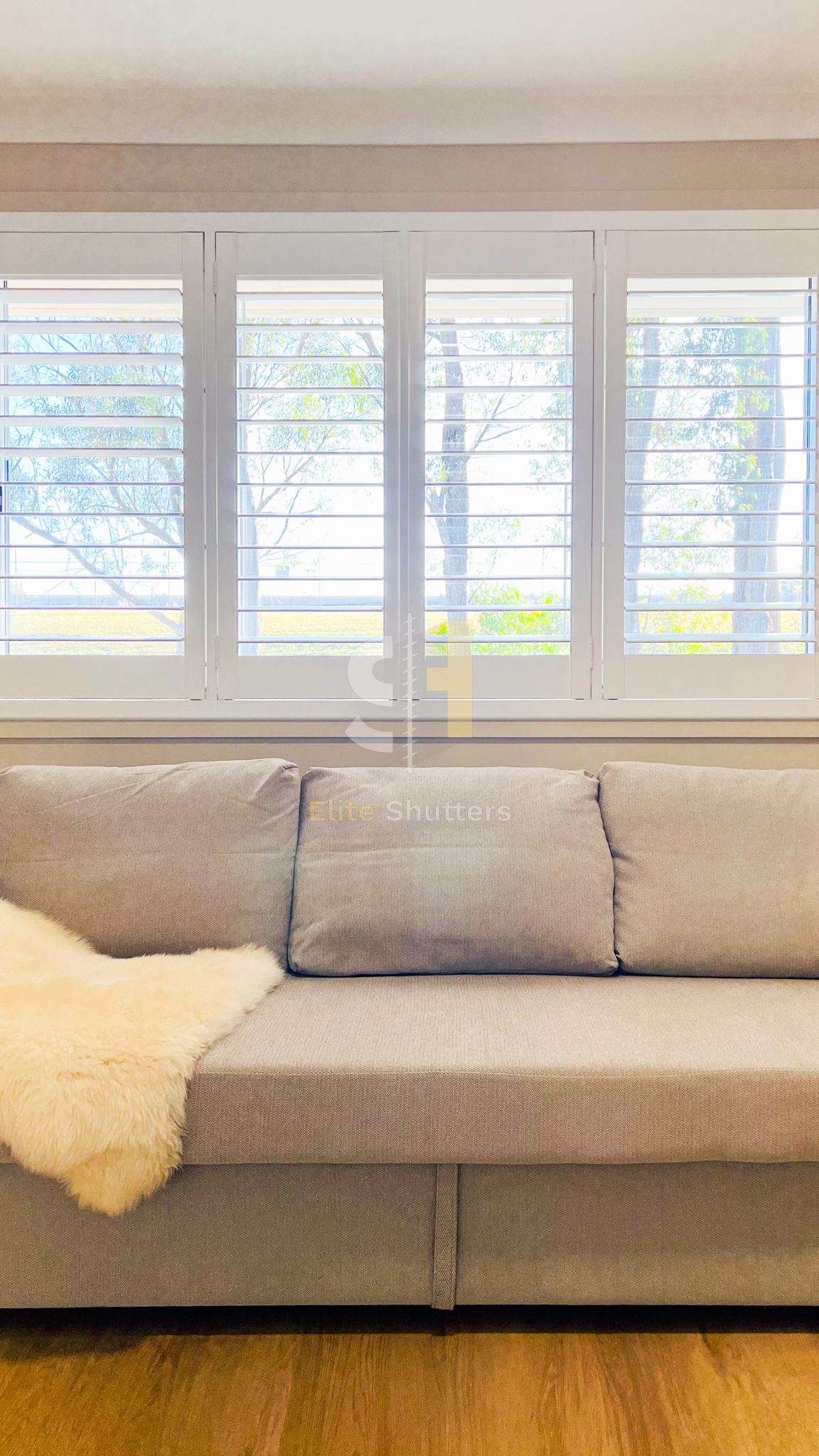 Living room shutters