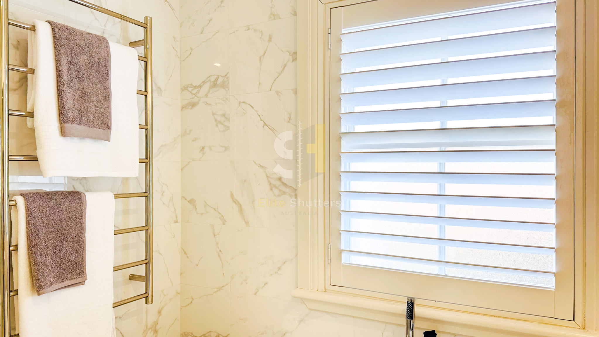 Luxury bathroom shutters